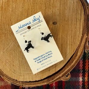 Black dog earrings